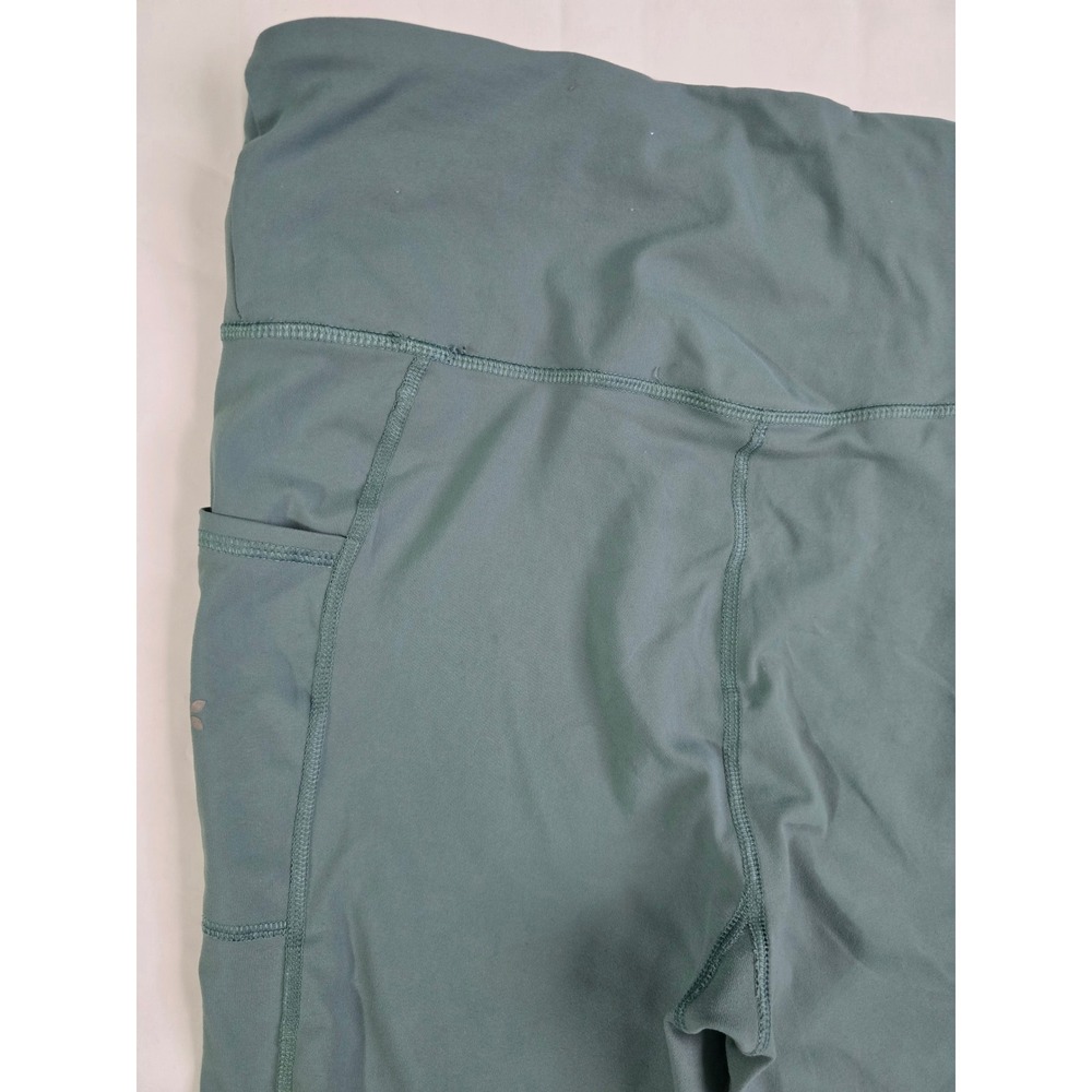 Nine West Active Womens Sage Green High Waisted Biker Shorts Side Pockets Large - Picture 10 of 13